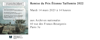 Remise du Prix Etienne Taillemite de la SFHM - mardi 14 mars 2023 à 14h aux Archives nationales Paris 3ème . 