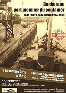 Dunkerque, port pionnier du container dans l'entre-deux-guerres, 1927-1939, conférence de Christian Borde, MCF en Histoire contemporaine à l’Ulco